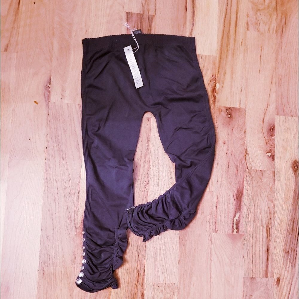 NWT Soho Girl Ruched & Rhinestone Leggings - Picture 5 of 7
